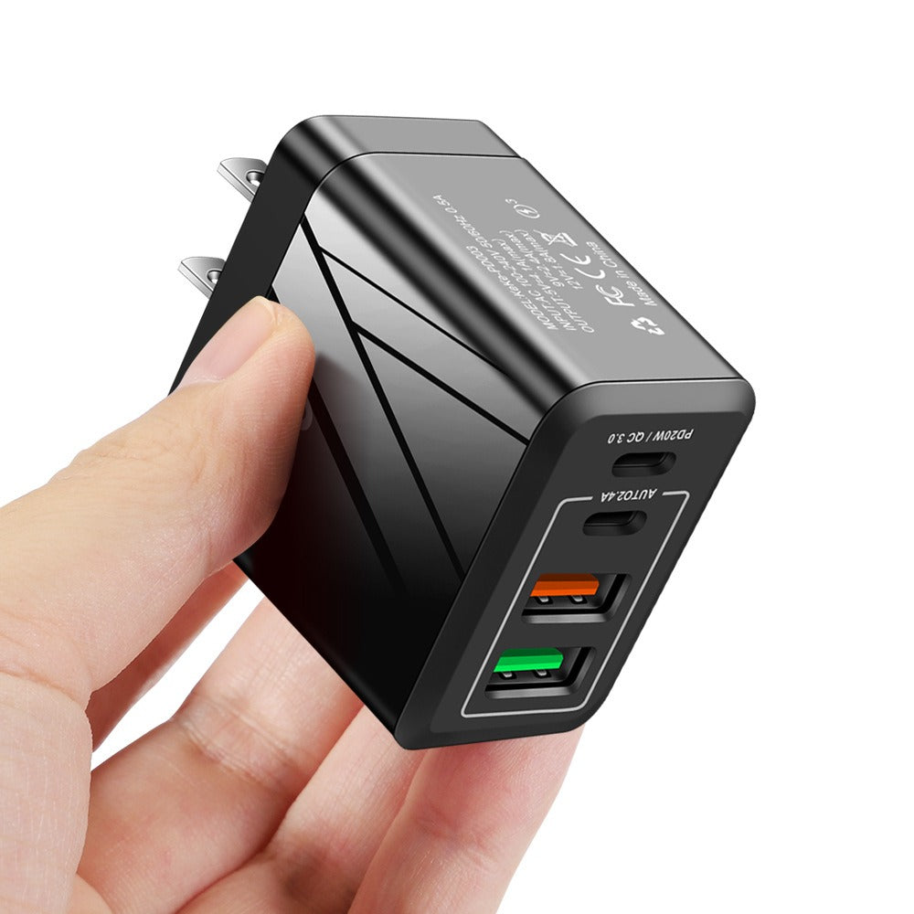 Universal 3-Port Fast Wall Charger - PD & QC3.0 Type-C + Dual USB Charging Adapter