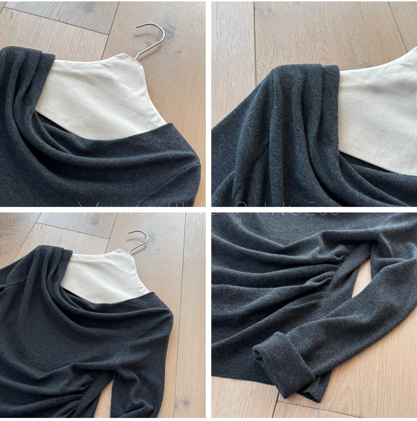 Elegant Off-Shoulder Woolen Knit Top with Design Waistline