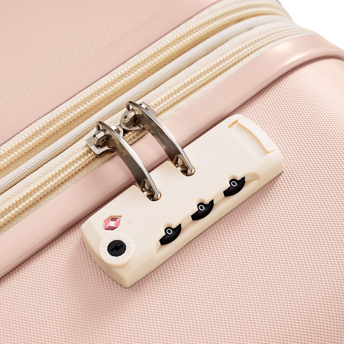 20-Inch ABS Hardshell Carry-on Suitcase with USB Charging Port & Cup Holder - Pink