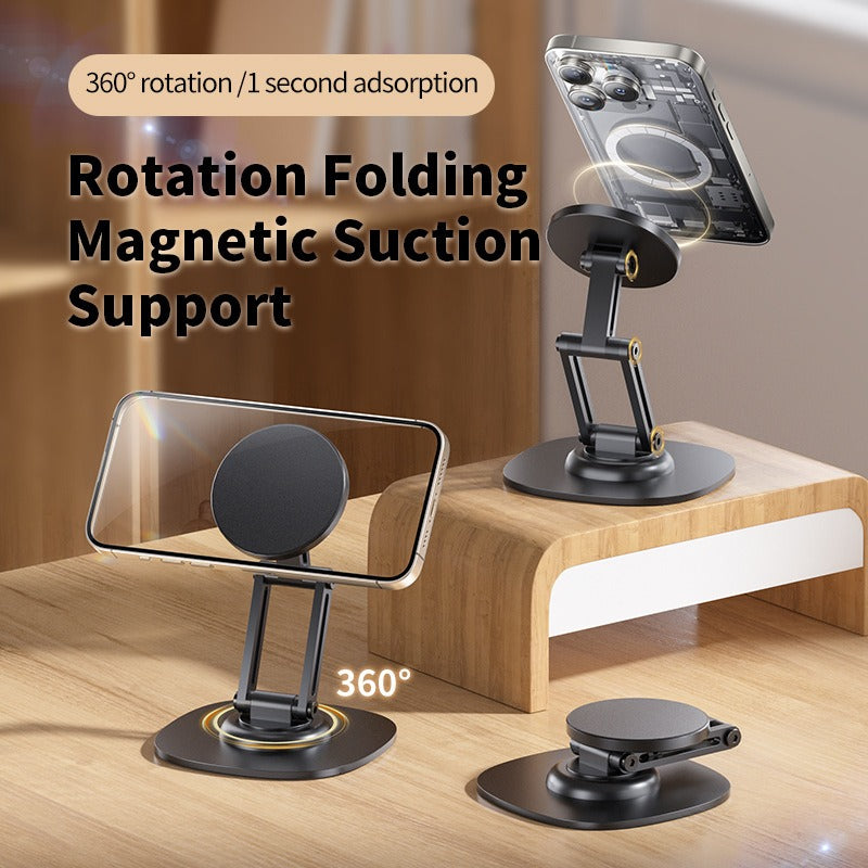 Magnetic Desktop Phone Stand - 360° Rotatable Folding MagSafe Phone Holder