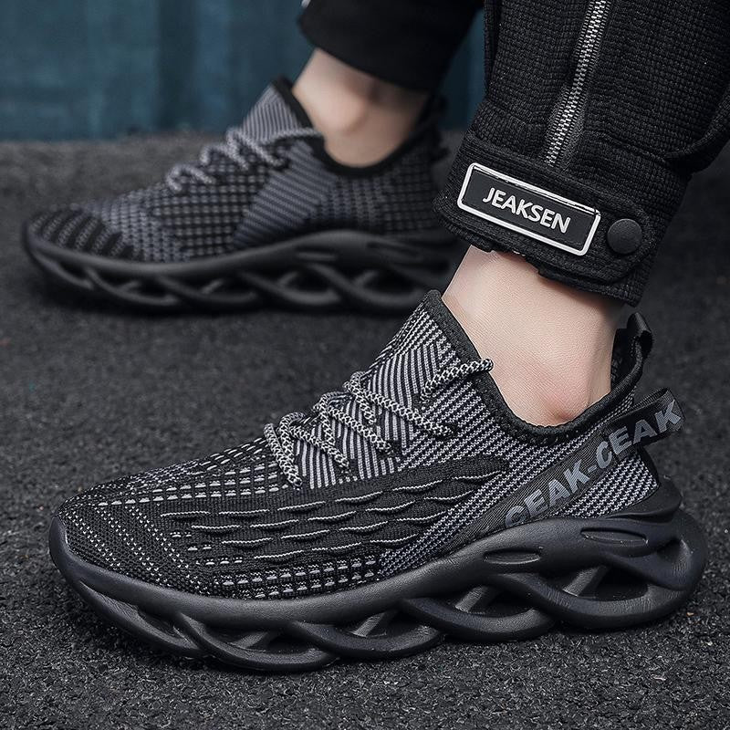 Men's Flyknit Mesh Running Shoes - Lightweight Casual Trendy Sneakers