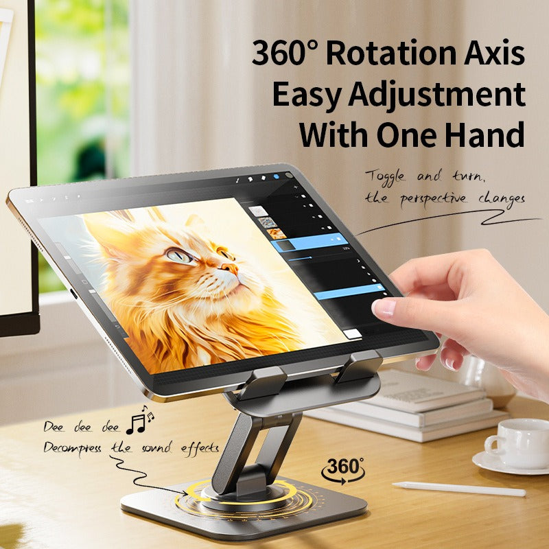 360-Degree Rotating Foldable Phone Stand - Adjustable Desktop Tablet & Pad Holder
