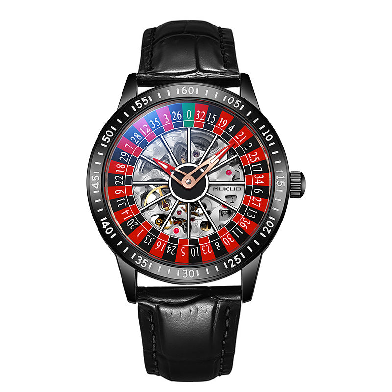 Luxury Gamble Plate Mechanical Men's Watch - Waterproof Luminous Trendy Sports Watch