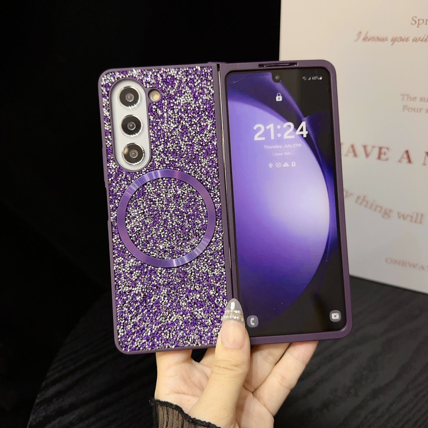 Magnetic Luxury Sparkle Glitter Case for Samsung Galaxy Z Fold 6 5 4 3 - MagSafe Compatible Cover
