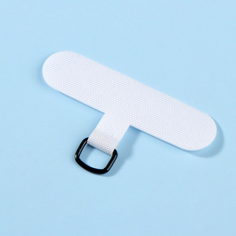 Universal Adhesive Phone Lanyard Patch Card - Fabric Phone Case Tether Tab with Metal Ring
