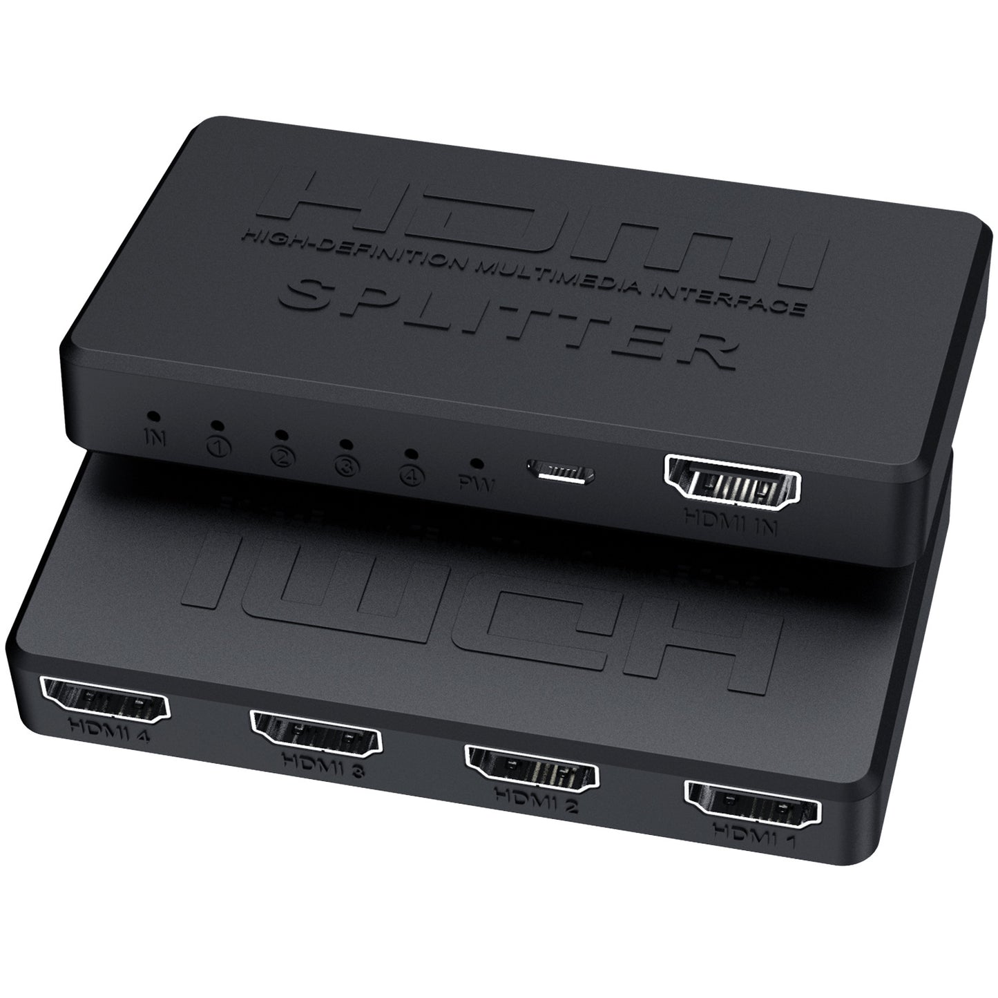 1x4 HDMI Splitter 4K - Mini 1-in 4-Out HD Video Splitter Box for Multiple Screens & Displays