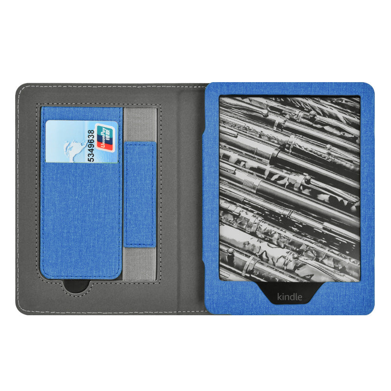 Cloth Texture Folio Case with Hand Strap & Stand for Kindle Paperwhite 5 (11th Gen 6.8") - Card Holder Cover