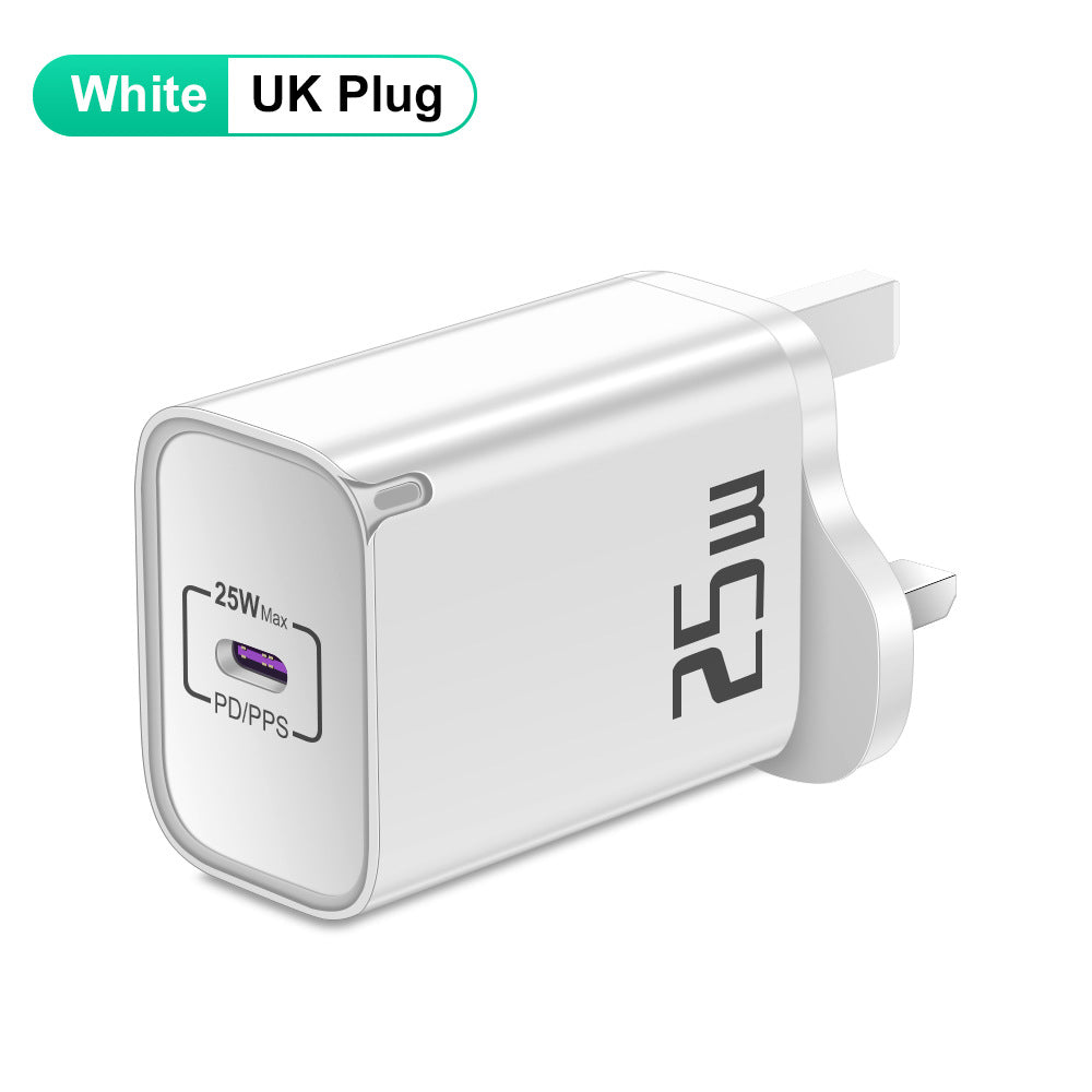 25W Fast Charging Adapter - Compact PD Travel Wall Charger Brick