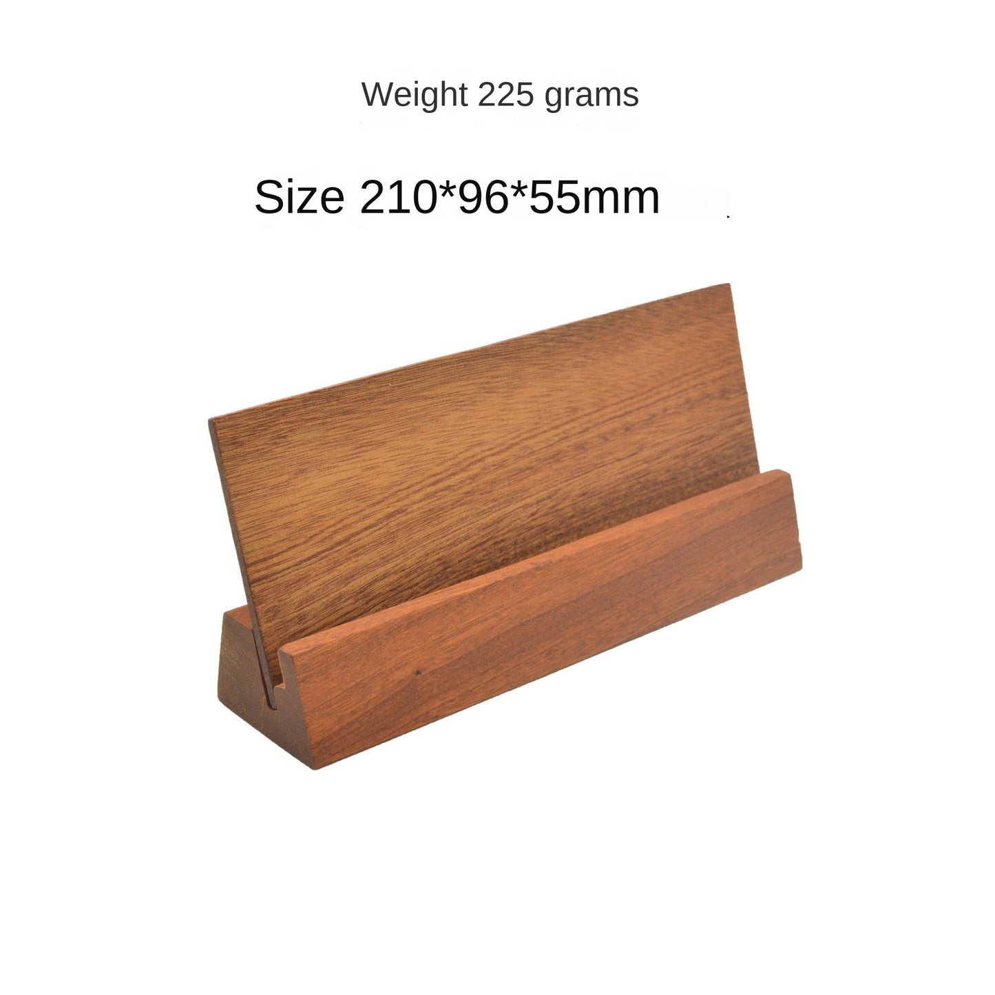 Solid Wood Desktop Display Stand - Wooden Business Card, Photo & Calendar Card Holder Base