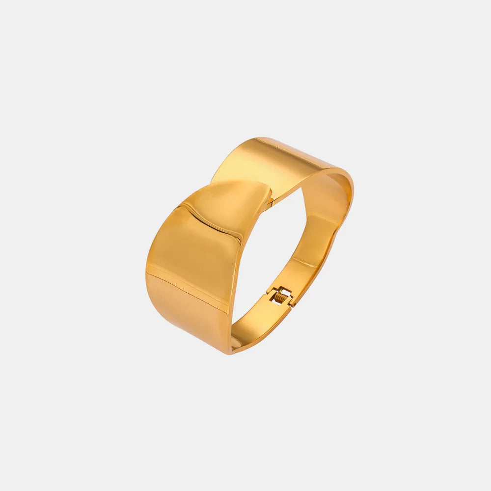 Luxury Titanium Steel Cuff Bangle & Link Bracelet Set for Women