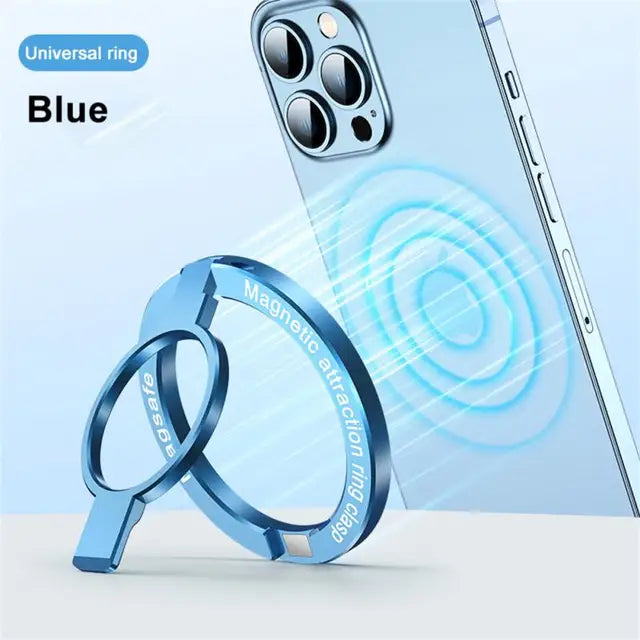 Magnetic Finger Ring Stand Holder Grip for iPhone 15 14 13 12 Pro Max - Zinc Alloy Non-Adhesive MagSafe Kickstand