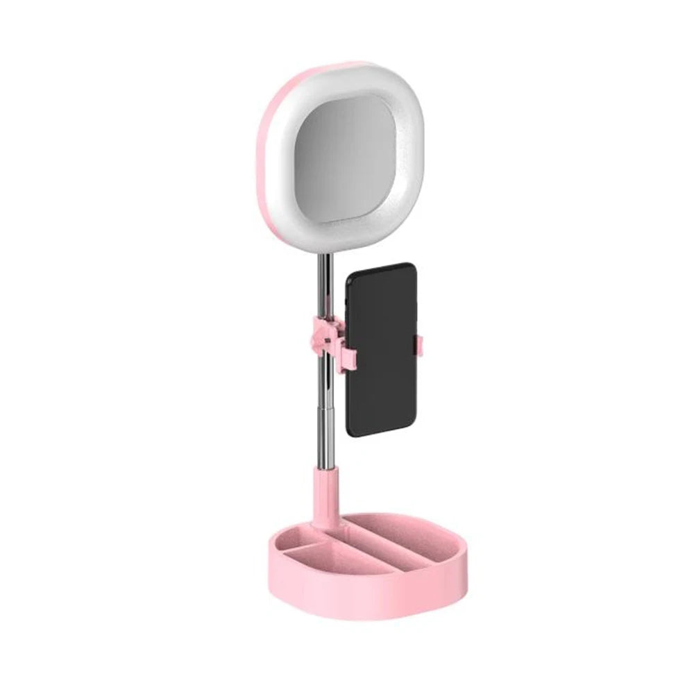 Universal USB Selfie Ring Light - Dimmable Video Lighting with Stand & Phone Holder for YouTube & Makeup Live