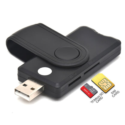 USB 2.0 Multi-in-One Smart Card Reader - All-in-One SIM, SD, Micro SD, and MMC Memory Card Reader Adapter