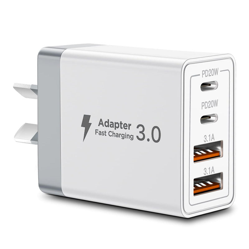 Dual PD 20W & Multi-Port USB Fast Charger - US Plug Power Adapter for iPhone & Smartphone