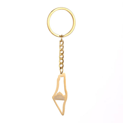 Elegant Palestine Map Pendant Keyring - Fashion Jewelry Gift