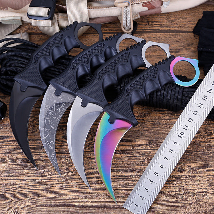 Outdoor Tactical Karambit Claw Knife - Fixed Blade Wilderness Survival Knife with Sheath