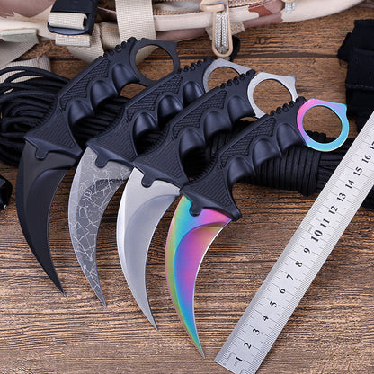 Outdoor Tactical Karambit Claw Knife - Fixed Blade Wilderness Survival Knife with Sheath