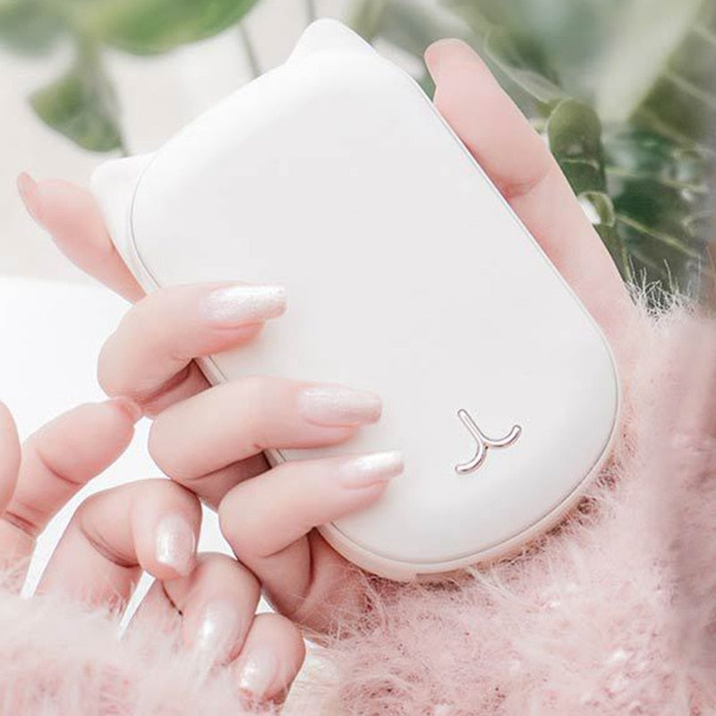 Cute 2-in-1 Rechargeable Hand Warmer & 3600mAh Power Bank - Portable USB Electric Pocket Heater