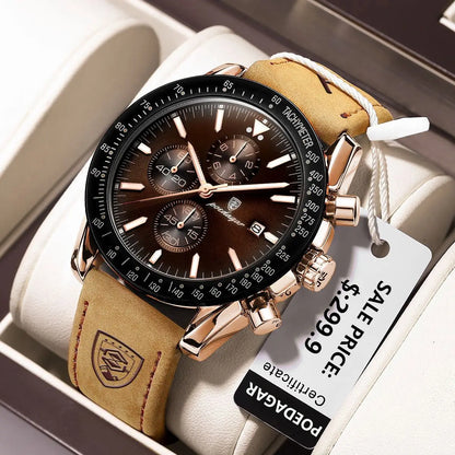 Multi-Functional Blue Dial Men's Business Watch - Premium Sports Watch with Silicone Strap