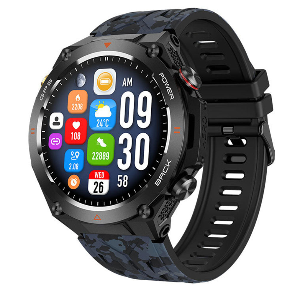 KC82 Smart Watch - 1.45-Inch Outdoor Bluetooth Calling Smartwatch with Altitude, Air Pressure & GPS