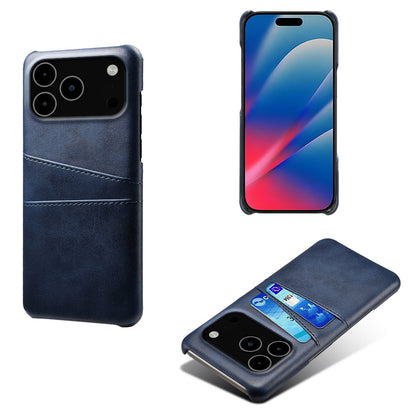 Dual Card Slot Leather Phone Case - Slim Wallet Back Cover with Card Pocket for iPhone