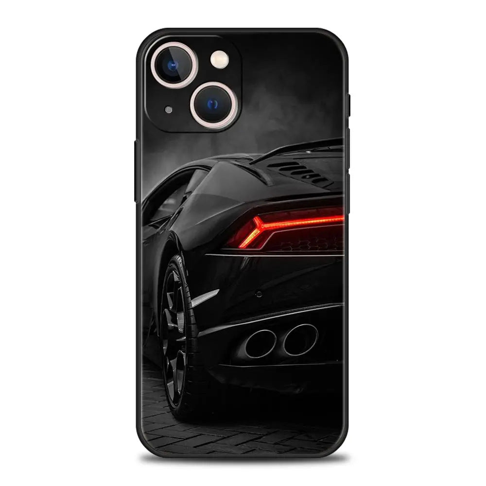 Japanese Blue & Red JDM Sports Car Phone Case - Car Enthusiast Protective Cover for iPhone 15