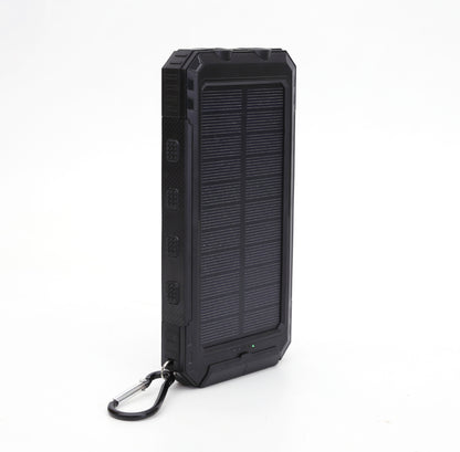 20000mAh Rugged Solar Power Bank with Compass & Dual Flashlight - Outdoor Waterproof Portable Charger