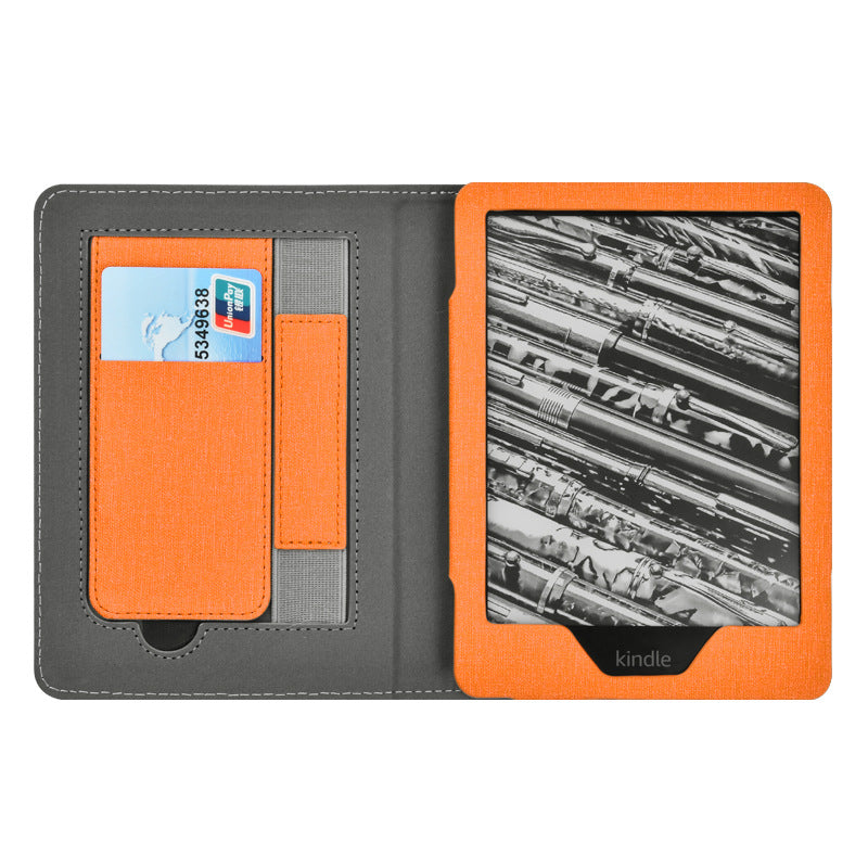 Cloth Texture Folio Case with Hand Strap & Stand for Kindle Paperwhite 5 (11th Gen 6.8") - Card Holder Cover