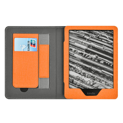Cloth Texture Folio Case with Hand Strap & Stand for Kindle Paperwhite 5 (11th Gen 6.8") - Card Holder Cover