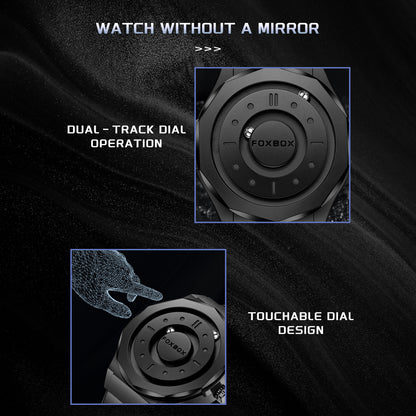 FOXBOX Men's High-Tech Magnetic Levitation Concept Watch (All Black)