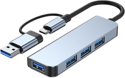 7-in-1 Dual Head USB 3.0 Hub - Multiport Expansion Docking Station & Data Splitter for Computer