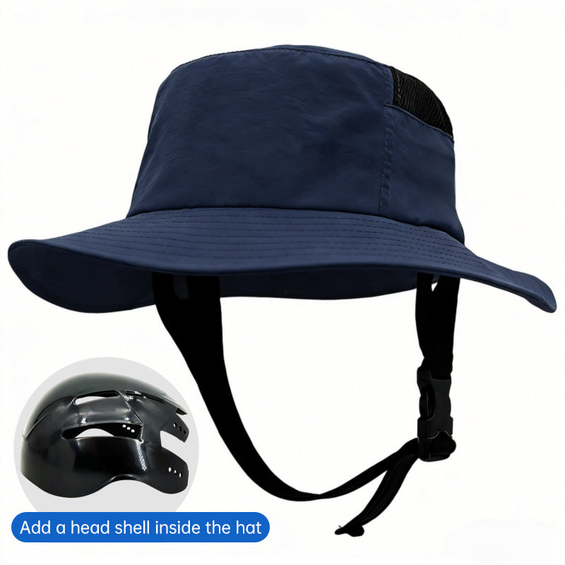 Breathable Outdoor Safety Bucket Hat with Hard Inner Shell - Detachable Cycling Protection Cap