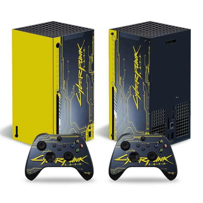 Futuristic Tech Vinyl Skin Decal Sticker Set for Xbox Series X Console & Controllers