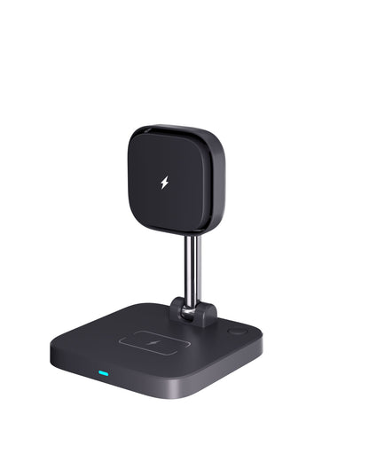 3-in-1 Magnetic Wireless Charger with Cooling Fan - Fast Charging Station Stand for iPhone, Watch & Earphones