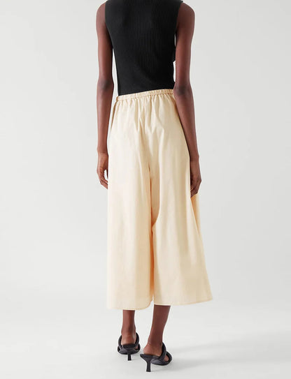 Women's 100% Cotton Wide Leg Pants - Breathable Loose Fit Summer Trousers