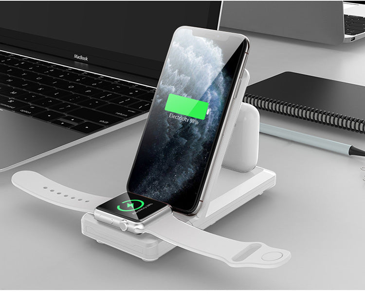 3-in-1 Foldable 15W Fast Wireless Charging Stand for iPhone, Apple Watch & AirPods
