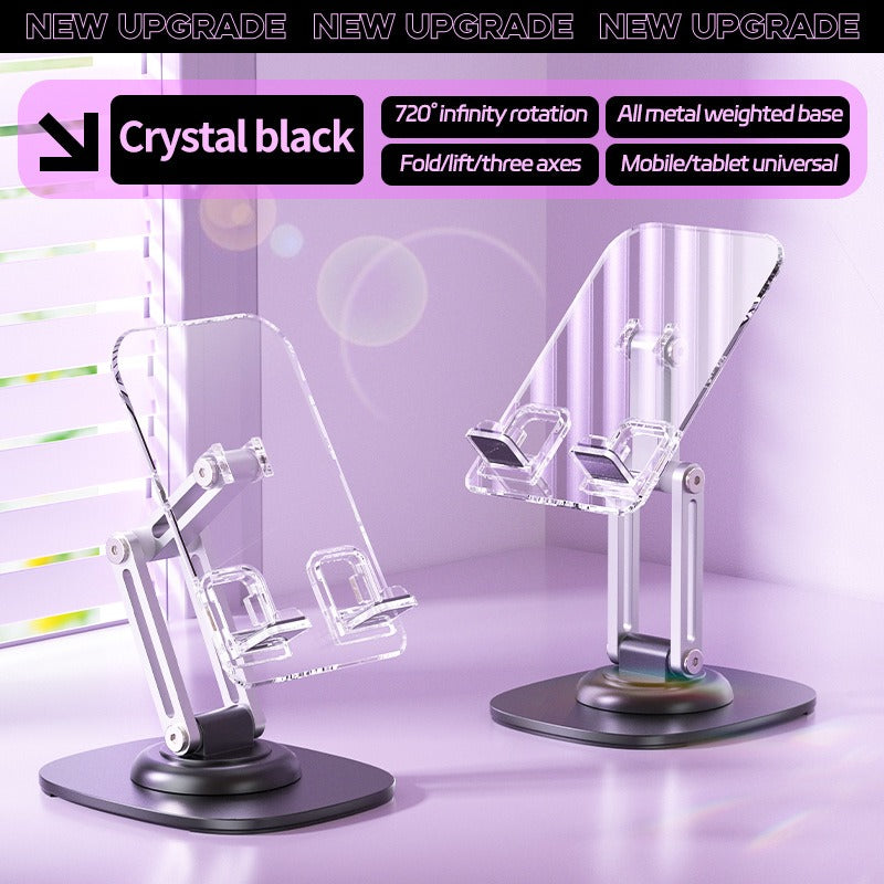 Transparent Acrylic Desktop Phone Stand - Dual-Arm Triaxial Adjustable Holder