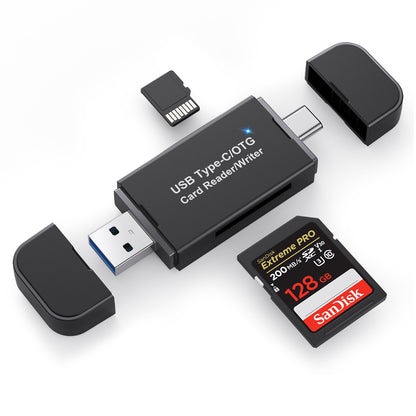 USB 3.0 & Type-C OTG Card Reader - All-in-One Memory Card Adapter for Mobile Phones and Laptops