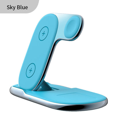 Foldable 3-in-1 Magnetic Wireless Charger Stand - Fast Charging Station for iPhone, Android, Apple Watch & Earbuds