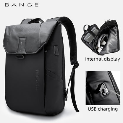 BANGE Premium Men's Business Backpack - Waterproof Laptop & School Bag