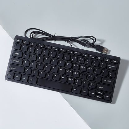 USB Wired Chocolate Mini Silent Keyboard - Compact Low-Profile Desktop & Laptop Office Keyboard