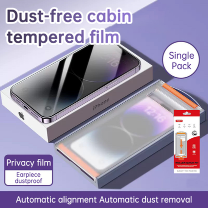 Anti-Spy Privacy Screen Protector Film with Dust-Free Cabin Roller Application Tool for Apple iPhone