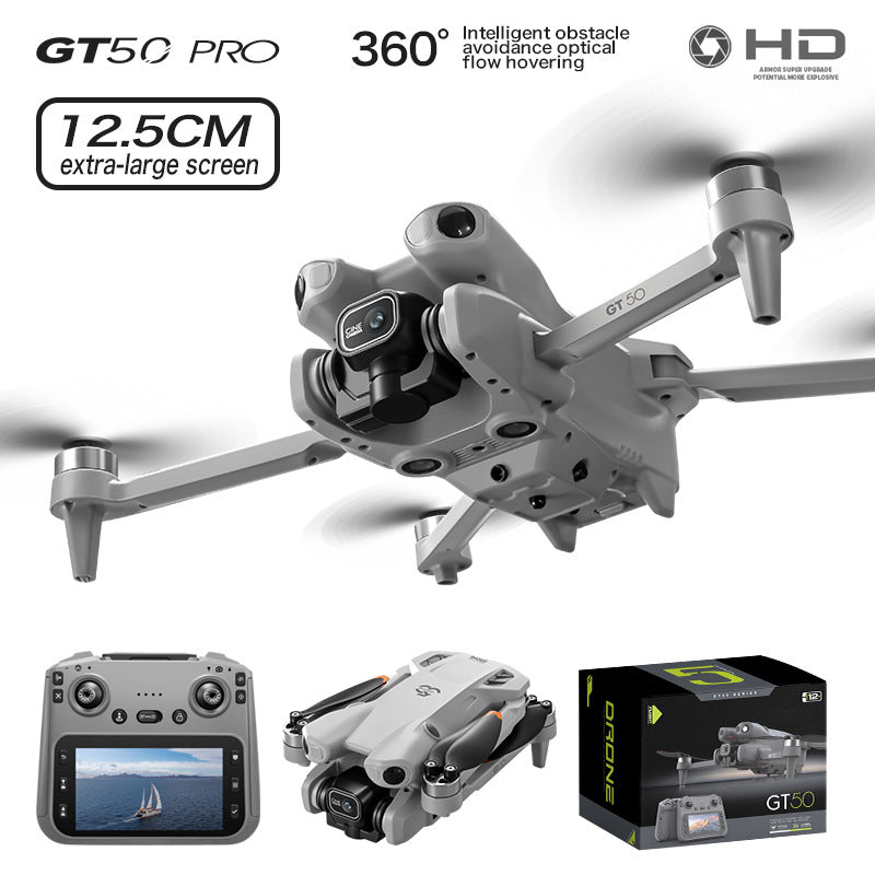 T5C Pro RC Quadcopter - 12.5cm Extra-Large Screen Remote Control Drone with Optical Flow & Brushless Motor
