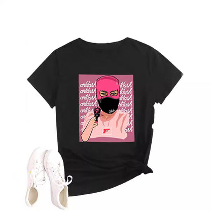 Fashionable Printed Crew Neck Pullover T-Shirt for Women