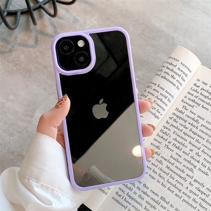 Candy Color Frame Clear Acrylic Phone Case for iPhone 15 14 13 12 Pro Max - Transparent Matte Shockproof Cover