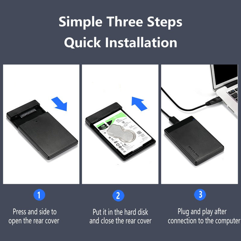 2.5-Inch USB 3.0 SATA Hard Drive Enclosure - High-Speed Solid-State Mobile Hard Drive Box with UASP Support