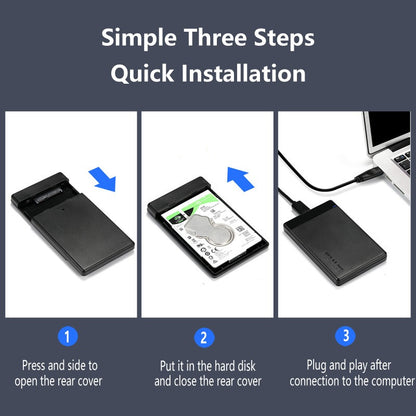 2.5-Inch USB 3.0 SATA Hard Drive Enclosure - High-Speed Solid-State Mobile Hard Drive Box with UASP Support
