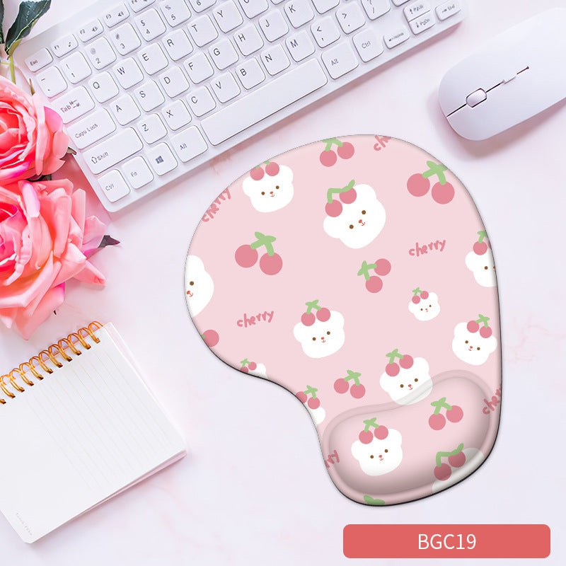Cute Bunny Silicone Wrist Rest Mouse Pad - Soft Ergonomic Non-Slip Hand Support Pad for Gaming