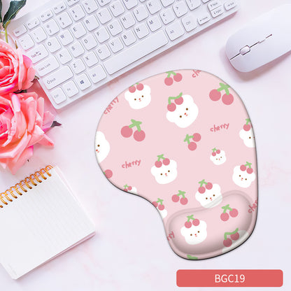 Cute Bunny Silicone Wrist Rest Mouse Pad - Soft Ergonomic Non-Slip Hand Support Pad for Gaming