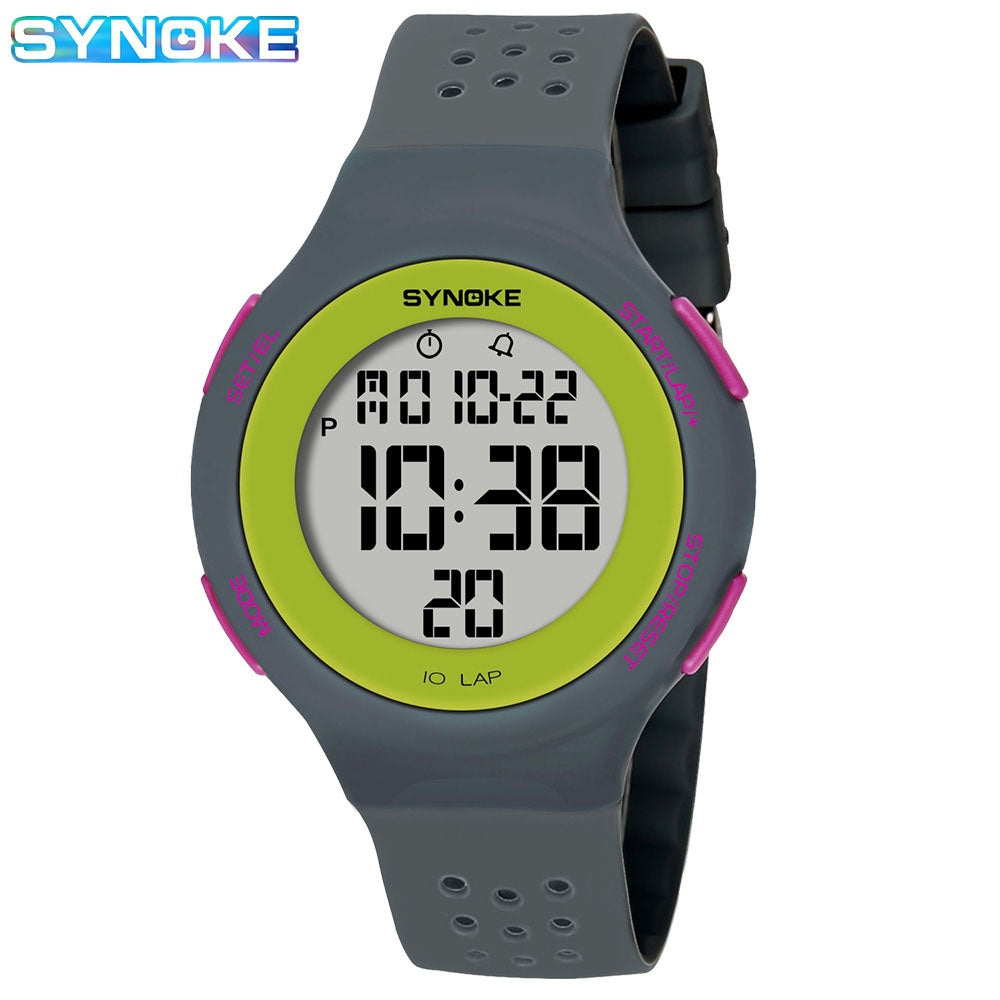 SYNOKE Thin LED Waterproof Electronic Watch - Fashionable Sports Watch for Swimming